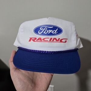 Vintage 90s Ford Racing Texas Snapback Hat Cap